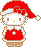 hello kitty in a red Chirstmas outfit